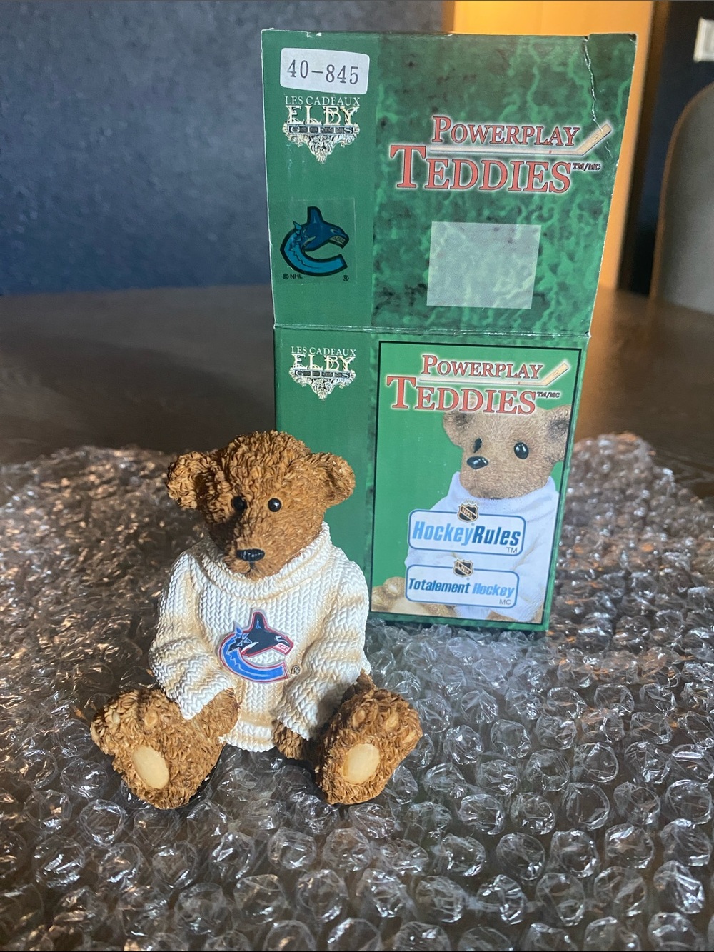 Powerplay Teddies Hockey Bear with Vancouver Canucks Team Crest Sweater
